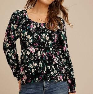 Maurices Womens XL Floral Babydoll Blouse